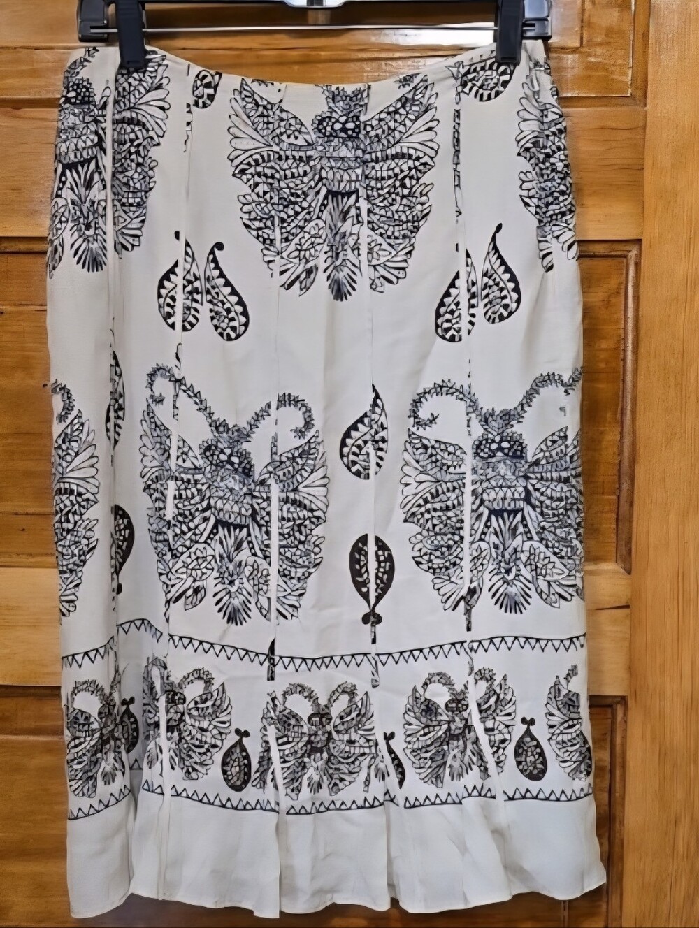 Jones New York White Purple And Brown Pleated A-Line Skirt 8